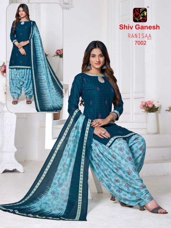 Shiv Ganesh Ranisaa 7 Regular Wear Designer Cotton Printed Dress Material